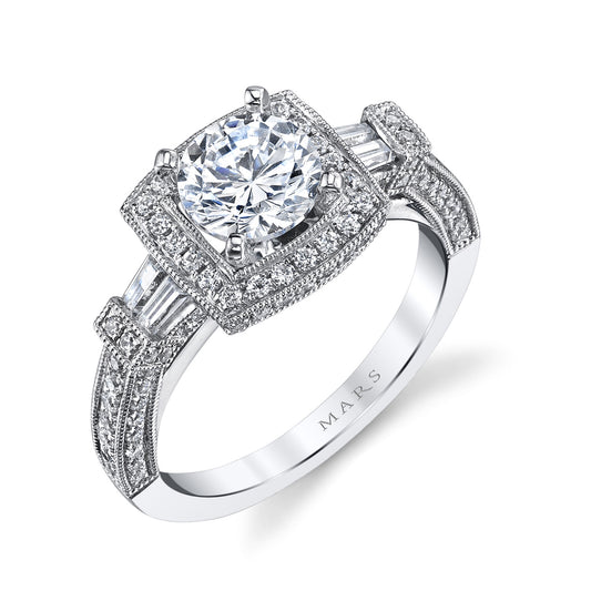 Ladies Round Engagement Ring 25223