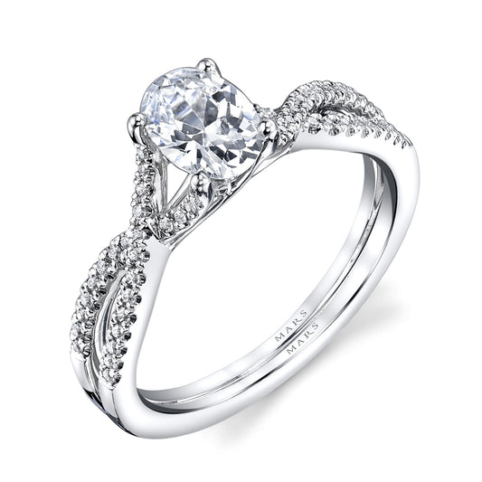 Ladies Round Engagement Ring 25475