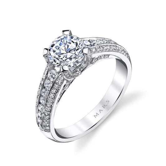 Ladies Round Engagement Ring 25735