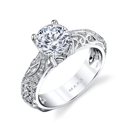 Ladies Round Engagement Ring 25940