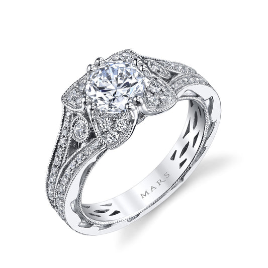 Ladies Round Engagement Ring 26012