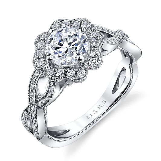Ladies Round Engagement Ring 26020