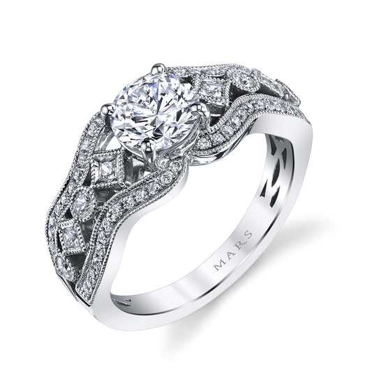 Ladies Round Engagement Ring 26023