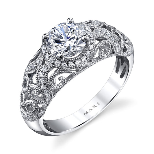 Ladies Round Engagement Ring 26258
