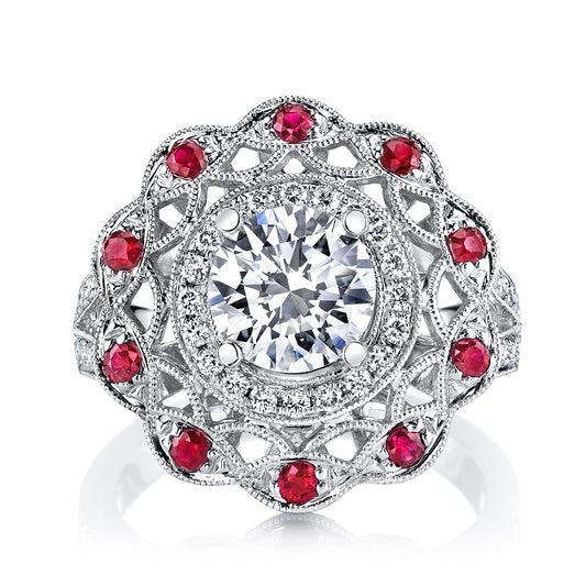 Ladies Emerald Engagement Ring 26463