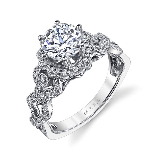 Ladies Round Engagement Ring 26593