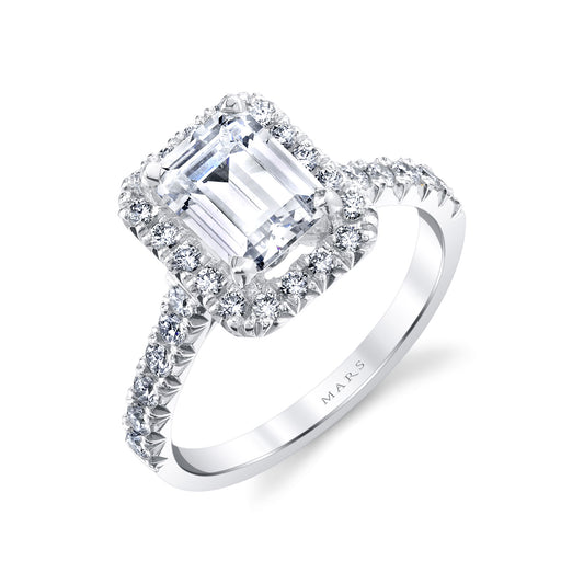 Ladies Emerald Engagement Ring 27082