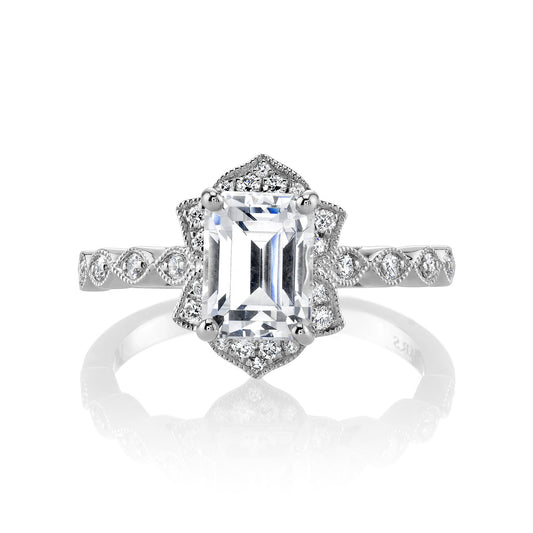Ladies Emerald Engagement Ring 27099