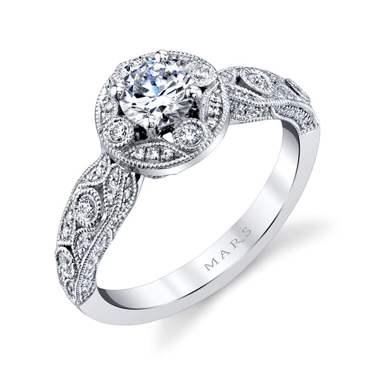 Ladies Round Engagement Ring 27178