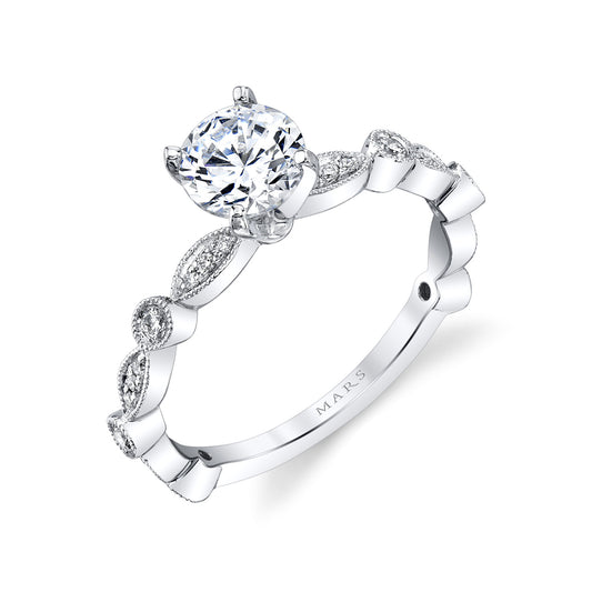 Ladies Round Engagement Ring 27218