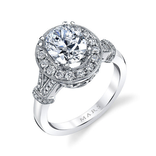 Ladies Round Engagement Ring 27388