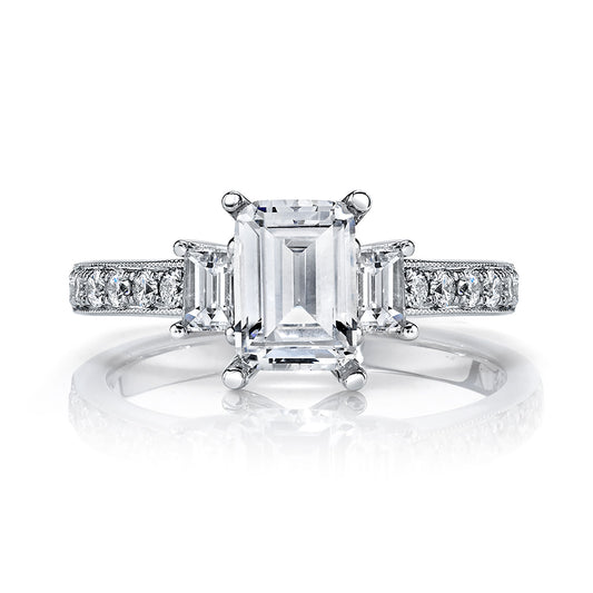 Ladies Emerald Engagement Ring 27392