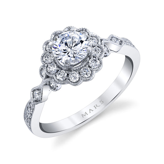 Ladies Round Engagement Ring 27511