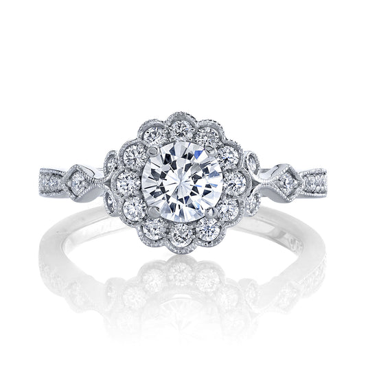 Ladies Round Engagement Ring 27511