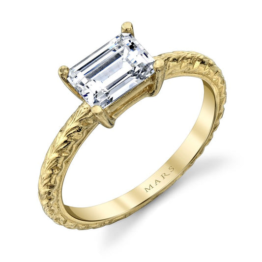 Ladies Emerald Engagement Ring 27226