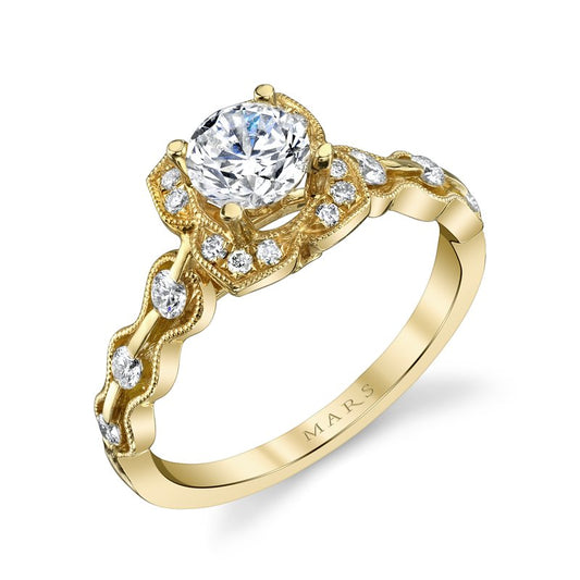 Ladies Round Engagement Ring 27156
