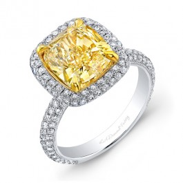 Fancy Yellow Halo Engagement Ring