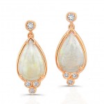Opal and Diamond Earrings in 14kt Rose gold