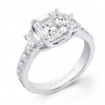 Three Stone Asscher Cut Engagement Ring