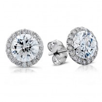 Halo Diamond Earrings (Multiple Sizes)